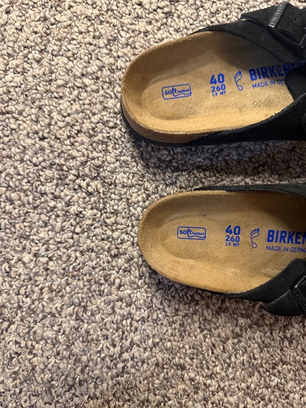 NEW! Boston Soft Footbed Suede Black Birkenstock Clogs - Picture 4 of 4
